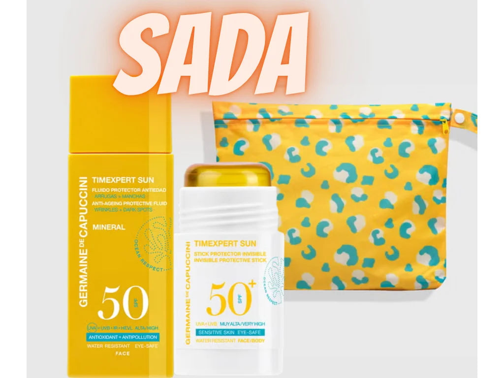 Germaine de Capuccini TIMEXPERT SUN - Letní taška +Ochranný anti-aging minerální fluid SPF 50 (50 ml)+ Tyčinka Stick protective SPF 50 (25 ml)