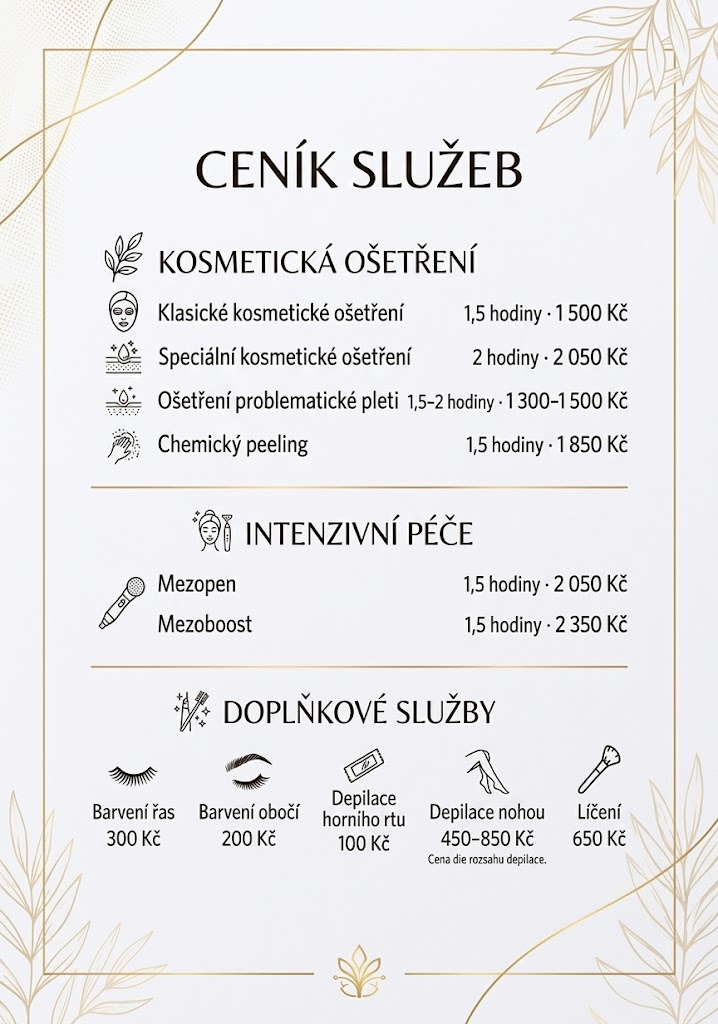 Ceník služeb Studio La Manga